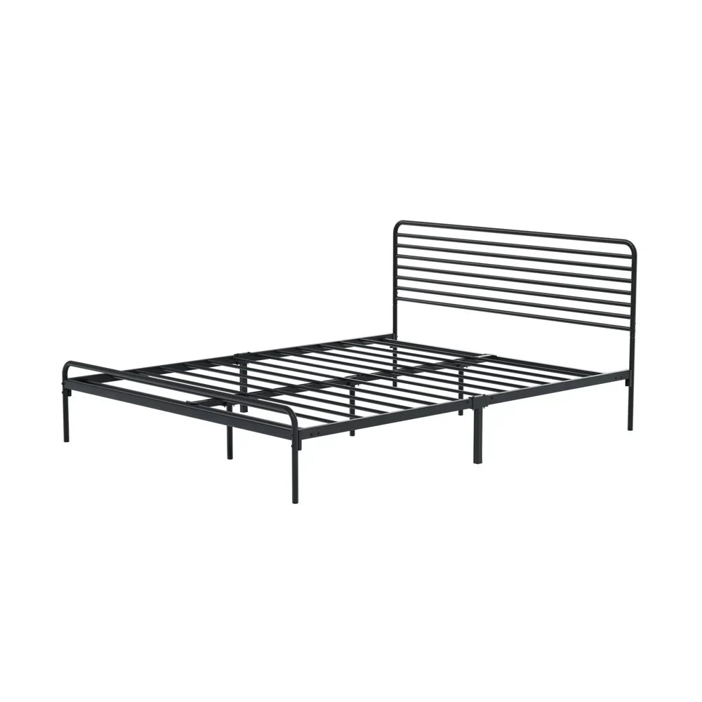 MBF-MOYA-Q-BK Oikiture Metal Bed Frame Queen Size Bed Base Platform