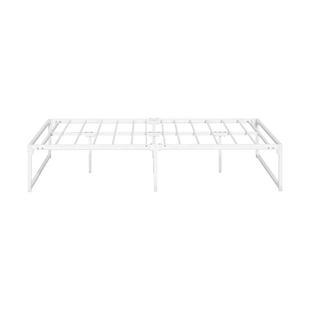 MBF-SAM-Q-WH Oikiture Metal Bed Frame Queen Size Beds Base Platform White