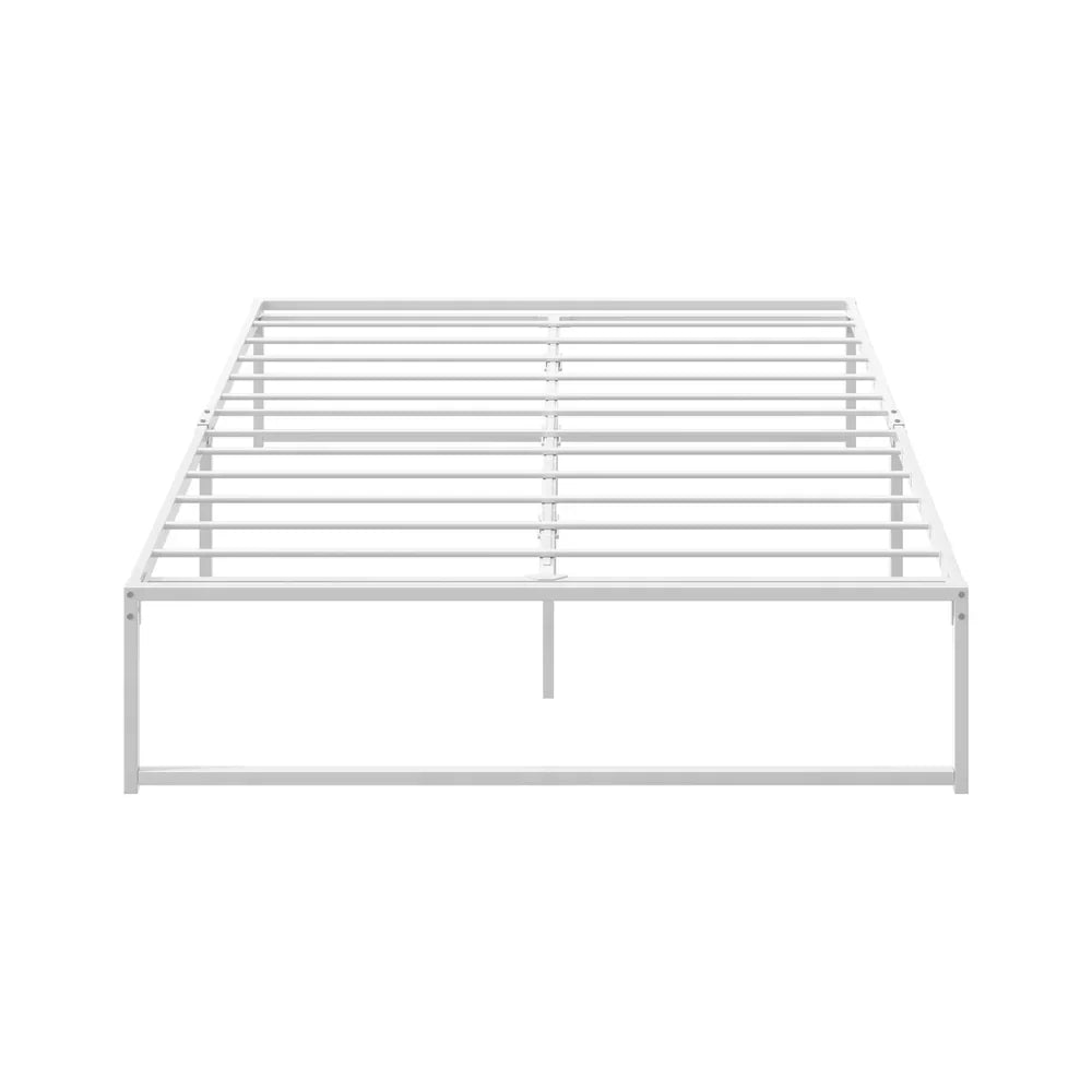 MBF-SAM-Q-WH Oikiture Metal Bed Frame Queen Size Beds Base Platform White