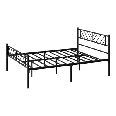 MBF-SIS-D-BK Oikiture Metal Bed Frame Double Size Bed Base Platform Black SIS