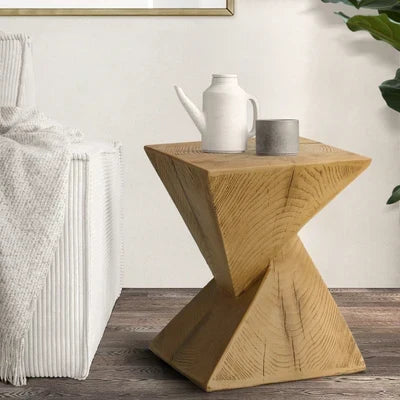 MF-OST-DIAM-WD Oikiture Side Table Coffee Bedside End Stool Stand Concrete Outdoor