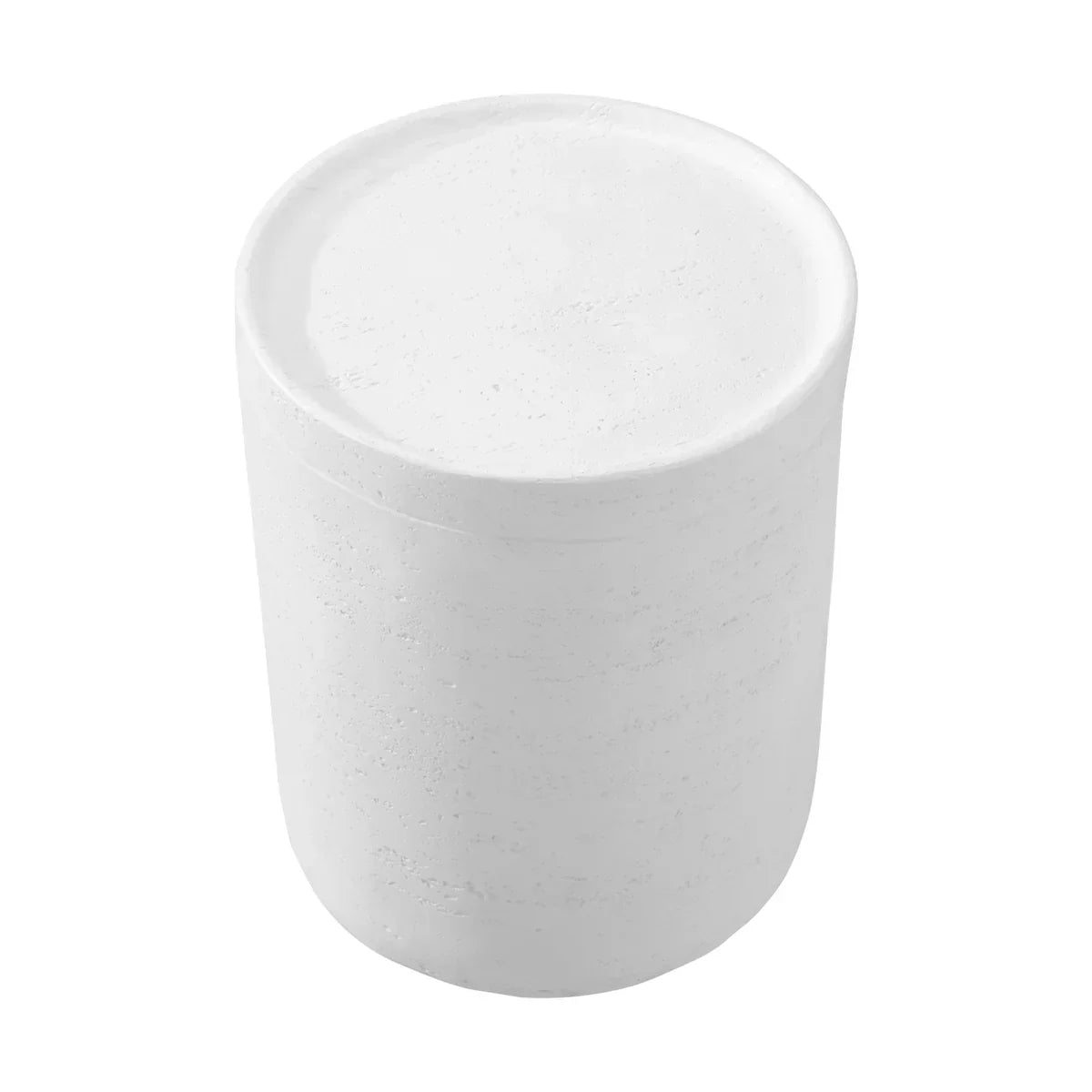 MF-OST-DRUM-WH Oikiture Side Table Coffee End Stool Bedside Stand Concrete Outdoor