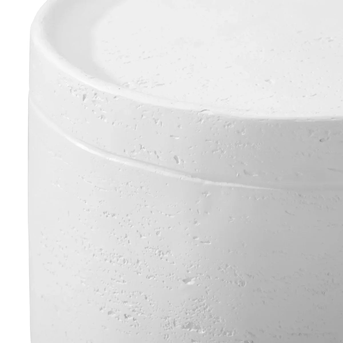 MF-OST-DRUM-WH Oikiture Side Table Coffee End Stool Bedside Stand Concrete Outdoor