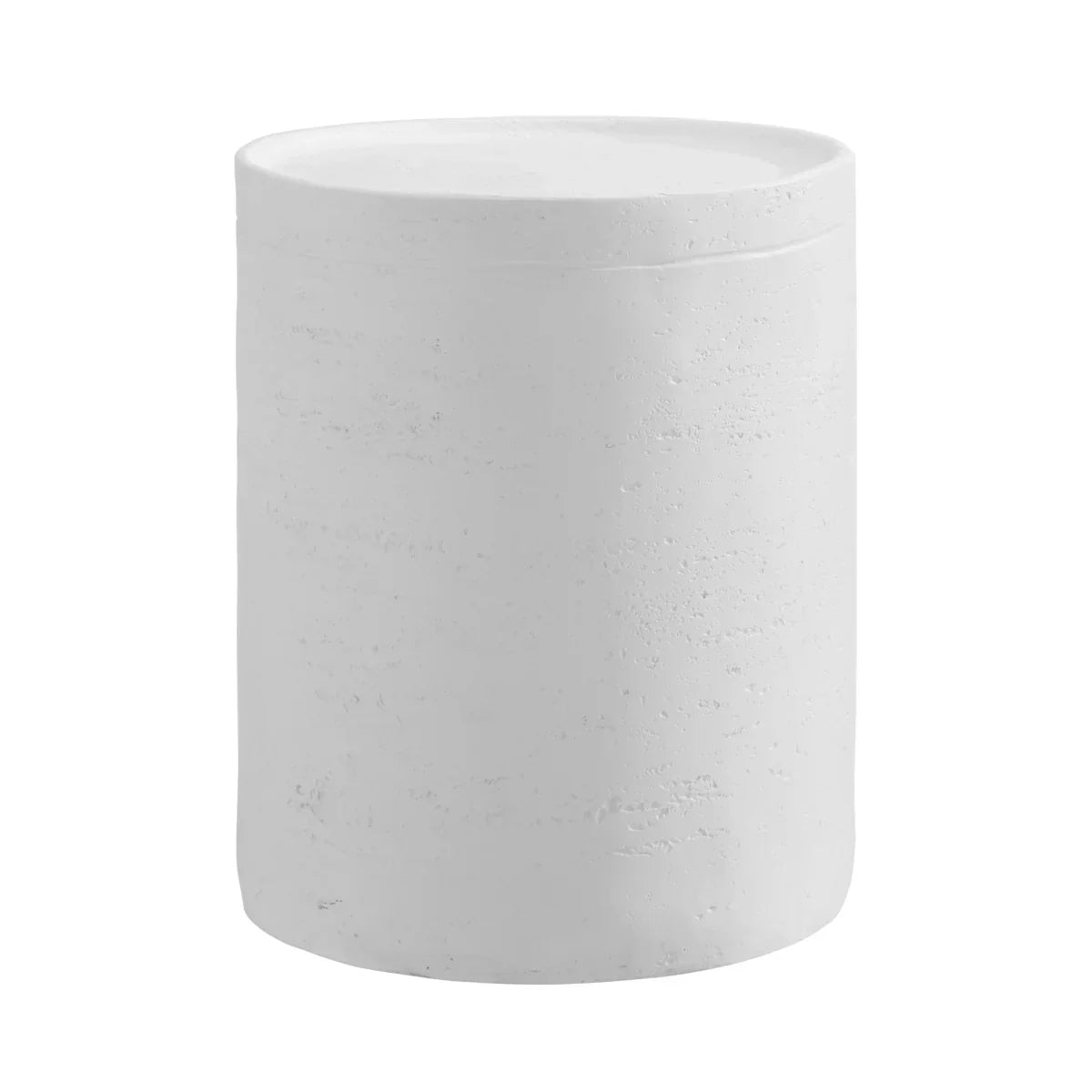 MF-OST-DRUM-WH Oikiture Side Table Coffee End Stool Bedside Stand Concrete Outdoor