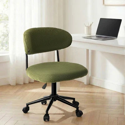 OCH-E-YOYO-BKGN Oikiture Armless Office Chair Mid Back Wide Seat Swivel Home Desk Chair Green