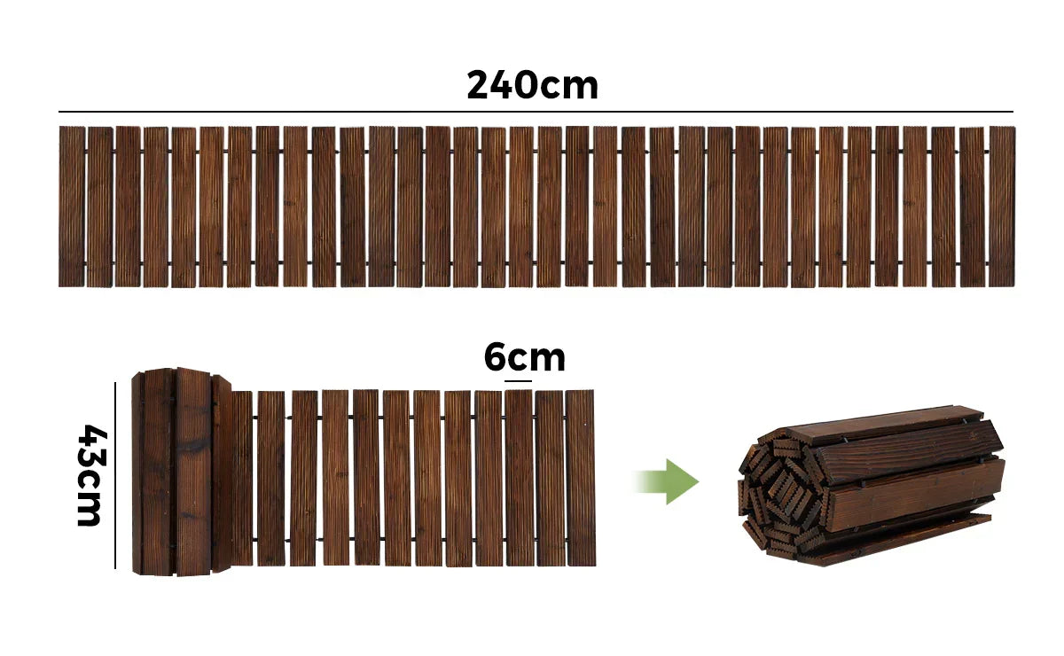 OD-WD-PWS-CA Livsip Garden Wooden Pathway 8ft Roll-Out Straight Walkway