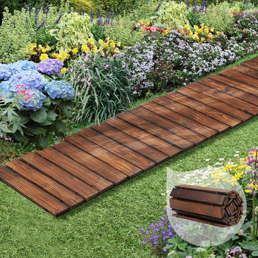 OD-WD-PWS-CA Livsip Garden Wooden Pathway 8ft Roll-Out Straight Walkway