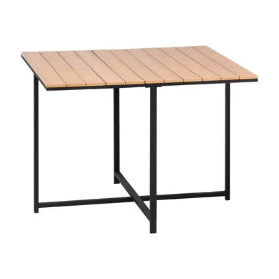 ODDS-KANI-TB-GY Livsip Outdoor Dining Table Furniture Lounge Patio Garden Setting Wood-Plastic