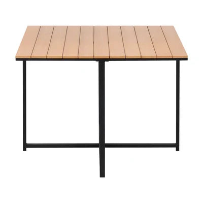 ODDS-KANI-TB-GY Livsip Outdoor Dining Table Furniture Lounge Patio Garden Setting Wood-Plastic