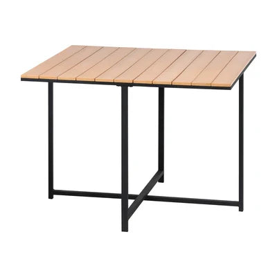 ODDS-KANI-TB-GY Livsip Outdoor Dining Table Furniture Lounge Patio Garden Setting Wood-Plastic