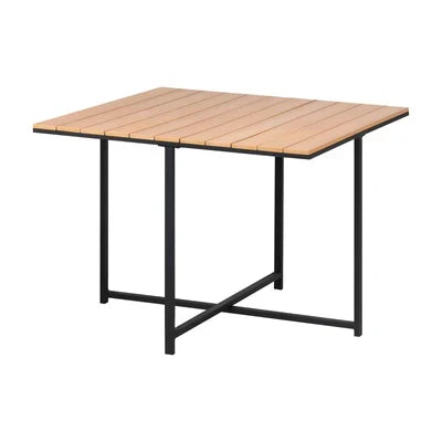 ODDS-KANI-TB-GY Livsip Outdoor Dining Table Furniture Lounge Patio Garden Setting Wood-Plastic