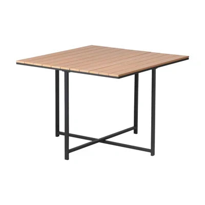 ODDS-KANI-TB-GY Livsip Outdoor Dining Table Furniture Lounge Patio Garden Setting Wood-Plastic