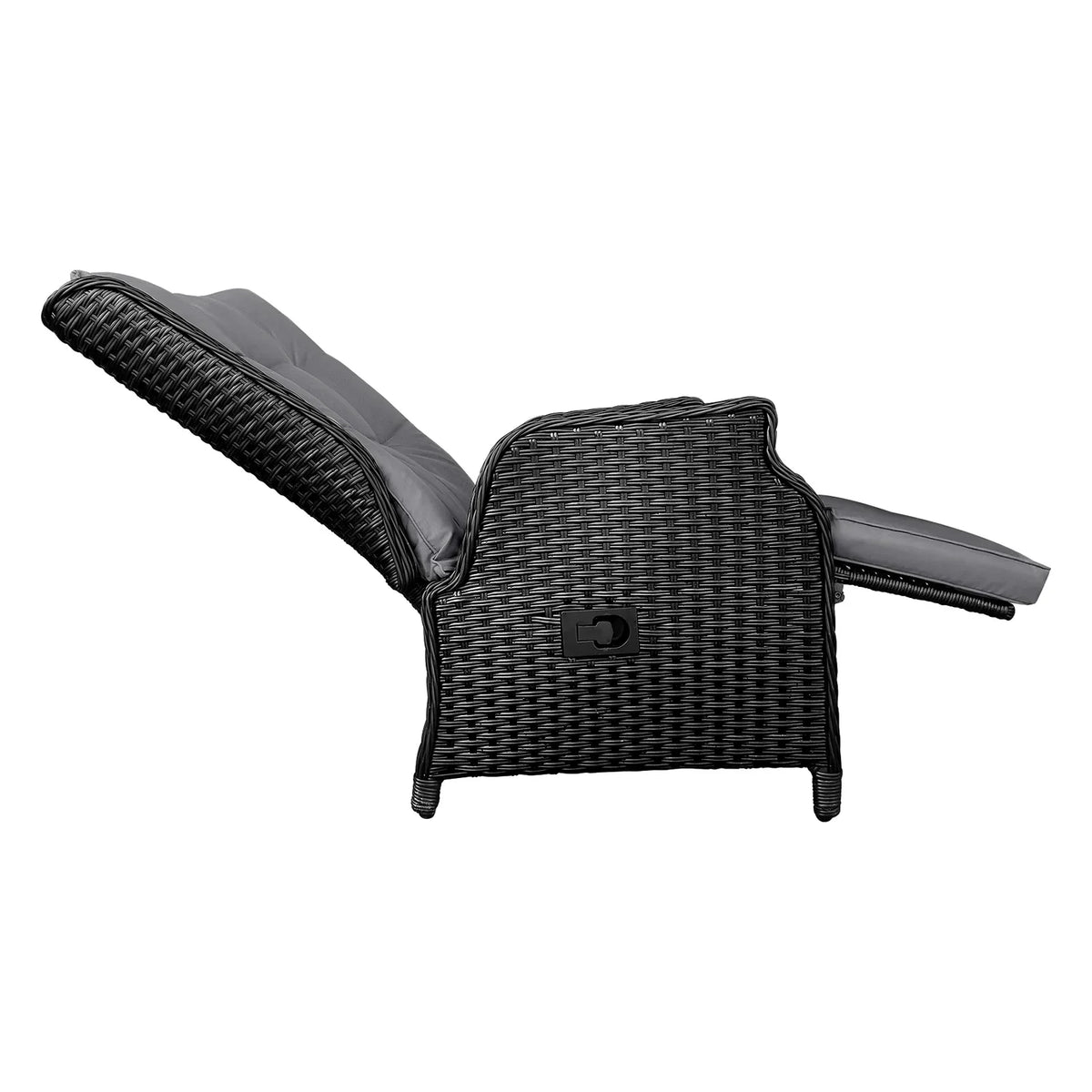 ODR-RW-FTR-BK Livsip Outdoor Recliner with Adjustable Footrest Black