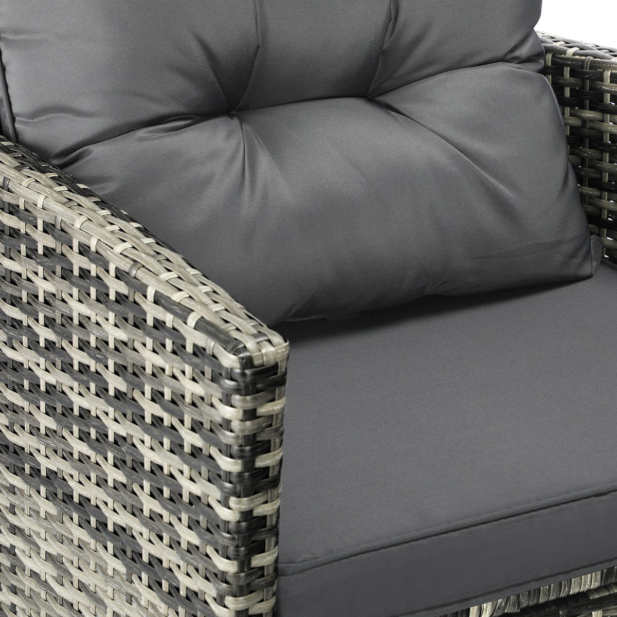 OPS-RTN-4C-GY-AB Livsip 4PCS Outdoor Sofa Set Patio Furniture Wicker Table Chair Garden Lounge 4Piece