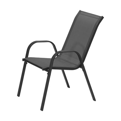OPS-TXL-CH-GY-4PC Livsip Outdoor Stackable Chairs Patio Furniture Lounge Chair Bistro Set 4x Grey