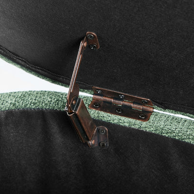 OTM-B-CASHEW-CH-GN Oikiture Storage Ottoman Cashew Footstool Chenille Chest Bench Blanket Box Green