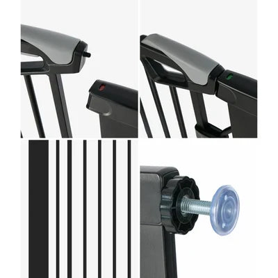 PET-GATE-A120-BK Alopet 120cm Retractable Safety Gate Pet Dog Cat Fence Guard Door Black
