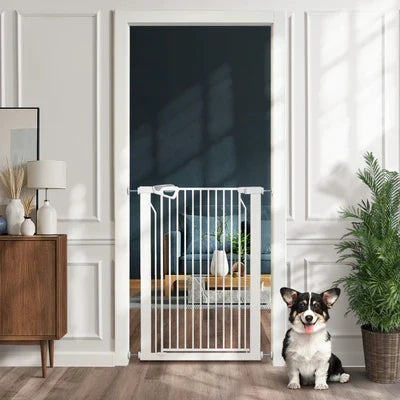 PET-GATE-A120-WH Alopet 120cm Retractable Safety Gate Pet Dog Cat Fence Guard Door White