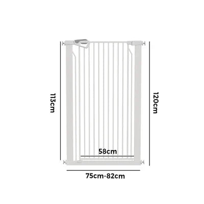 PET-GATE-A120-WH Alopet 120cm Retractable Safety Gate Pet Dog Cat Fence Guard Door White