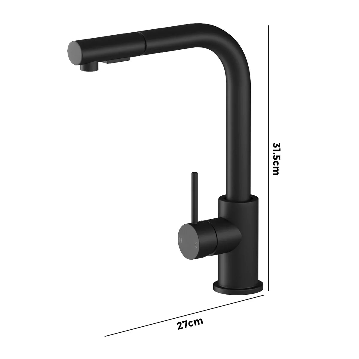 POKF-ST-314-BK Welba Pull Out Kitchen Tap Brass 2 Modes WELS Approved