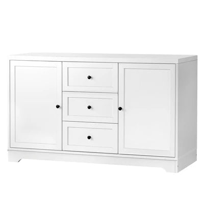 SB-HAMP-D5-WH-AB Oikiture Buffet Sideboard Cabinet Storage Cupboard Hallway Hamptons Furniture