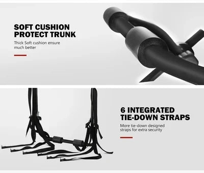 SGBR006A Fieryred 3 Bike Rack Bicycle Carrier Car Rear Universal Trunk Foldable