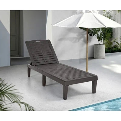 SL-TESS-BR Livsip Sun Lounge Adjustable Outdoor Lounger Beach Chair Patio Furniture Brown