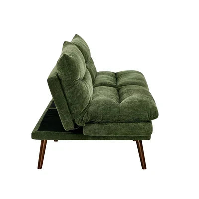 SOF-SONY-CH-GN-AB Oikiture 3 Seater Sofa Bed Recliner Lounge Couch Convertible Chenille Green Beds
