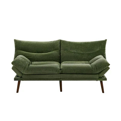 SOF-SONY-CH-GN-AB Oikiture 3 Seater Sofa Bed Recliner Lounge Couch Convertible Chenille Green Beds