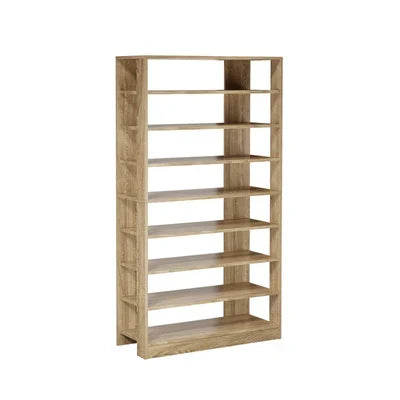 SS-BD-8S-WD Oikiture Shoe Rack 9 Tiers Shelf Storage Cabinet Organiser 54 Pairs Natural