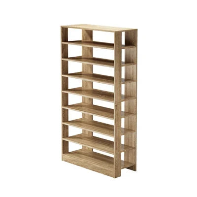 SS-BD-8S-WD Oikiture Shoe Rack 9 Tiers Shelf Storage Cabinet Organiser 54 Pairs Natural