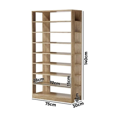 SS-BD-8S-WD Oikiture Shoe Rack 9 Tiers Shelf Storage Cabinet Organiser 54 Pairs Natural