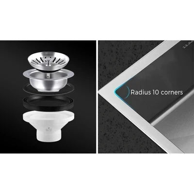 SSK-C-7644D-SI Welba Kitchen Sink Stainless Steel Basin Double Under/Top/Flush Mount 76X44CM