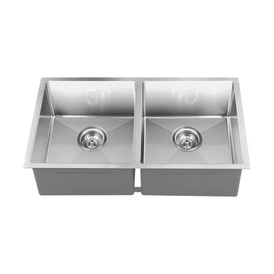 SSK-C-7644D-SI Welba Kitchen Sink Stainless Steel Basin Double Under/Top/Flush Mount 76X44CM