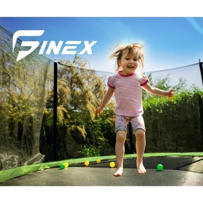 TPL-A1-10-GN-AB Mazam 10FT Round Spring Trampolines Kids Safety Net Enclosure w/ Basketball Set