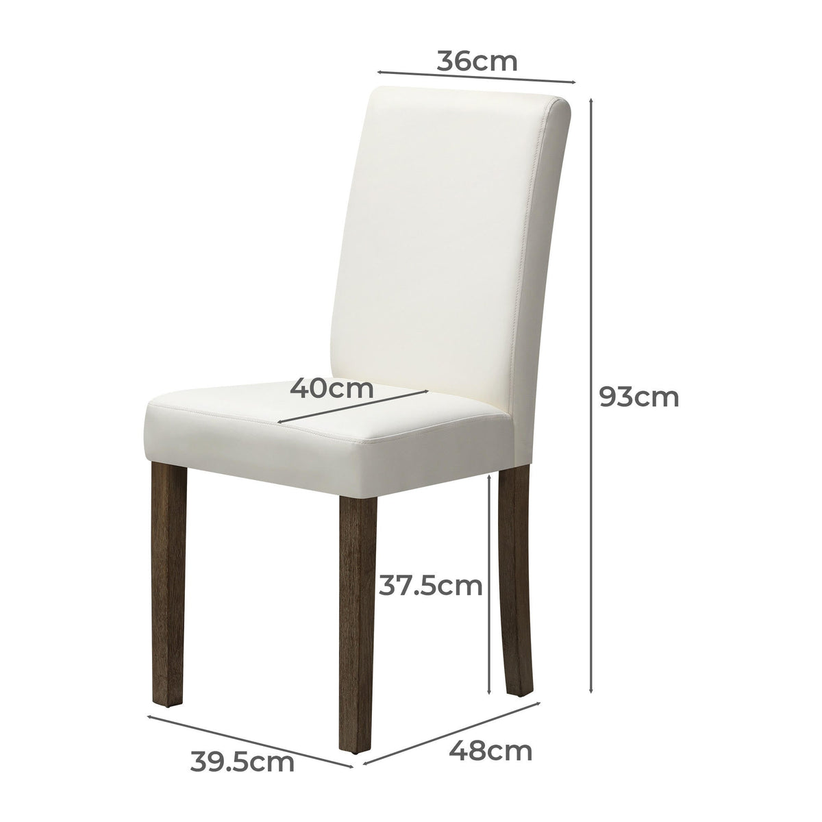 DCH-LORA-BG-2PC Living Fusion Argerich Faux Leather Dining Chairs Beige (Set of 2)