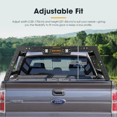 SH-TUBE-RACK-UNI San Hima Universal Ute Tub Rack 3mm Powder Coated Steel Adjustable Height Width