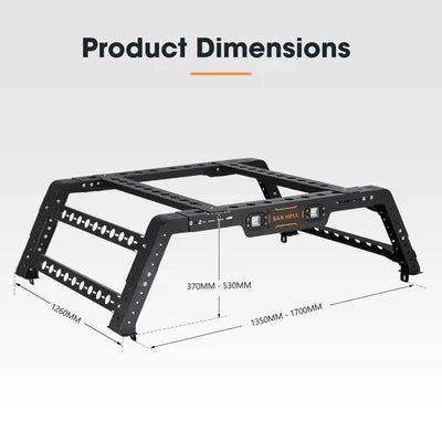 SH-TUBE-RACK-UNI San Hima Universal Ute Tub Rack 3mm Powder Coated Steel Adjustable Height Width