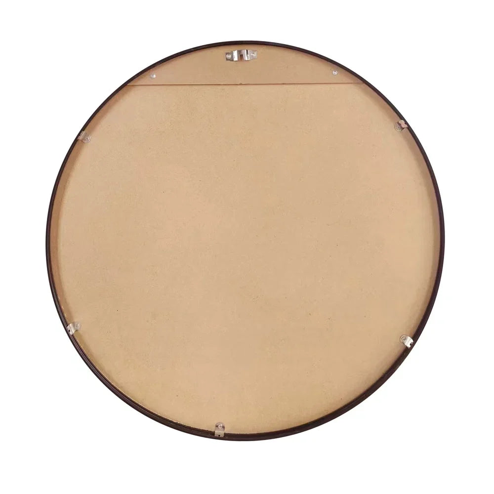 WM-B-ROUND-60-BK Oikiture 60cm Wall Mirrors Round Makeup Mirror Home Decor Black Living Room