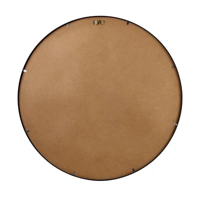 WM-ROUND-50-BK Oikiture Wall Mirrors Round Makeup Mirror Vanity Home Decor 50cm Black Bedroom
