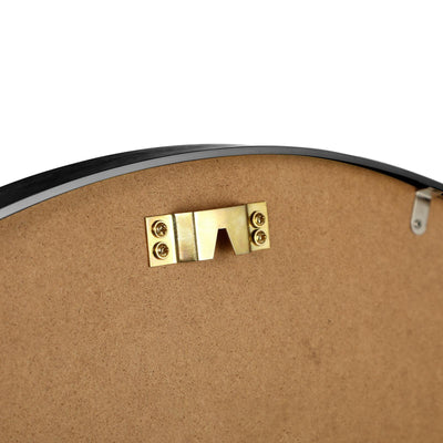 WM-ROUND-50-BK Oikiture Wall Mirrors Round Makeup Mirror Vanity Home Decor 50cm Black Bedroom