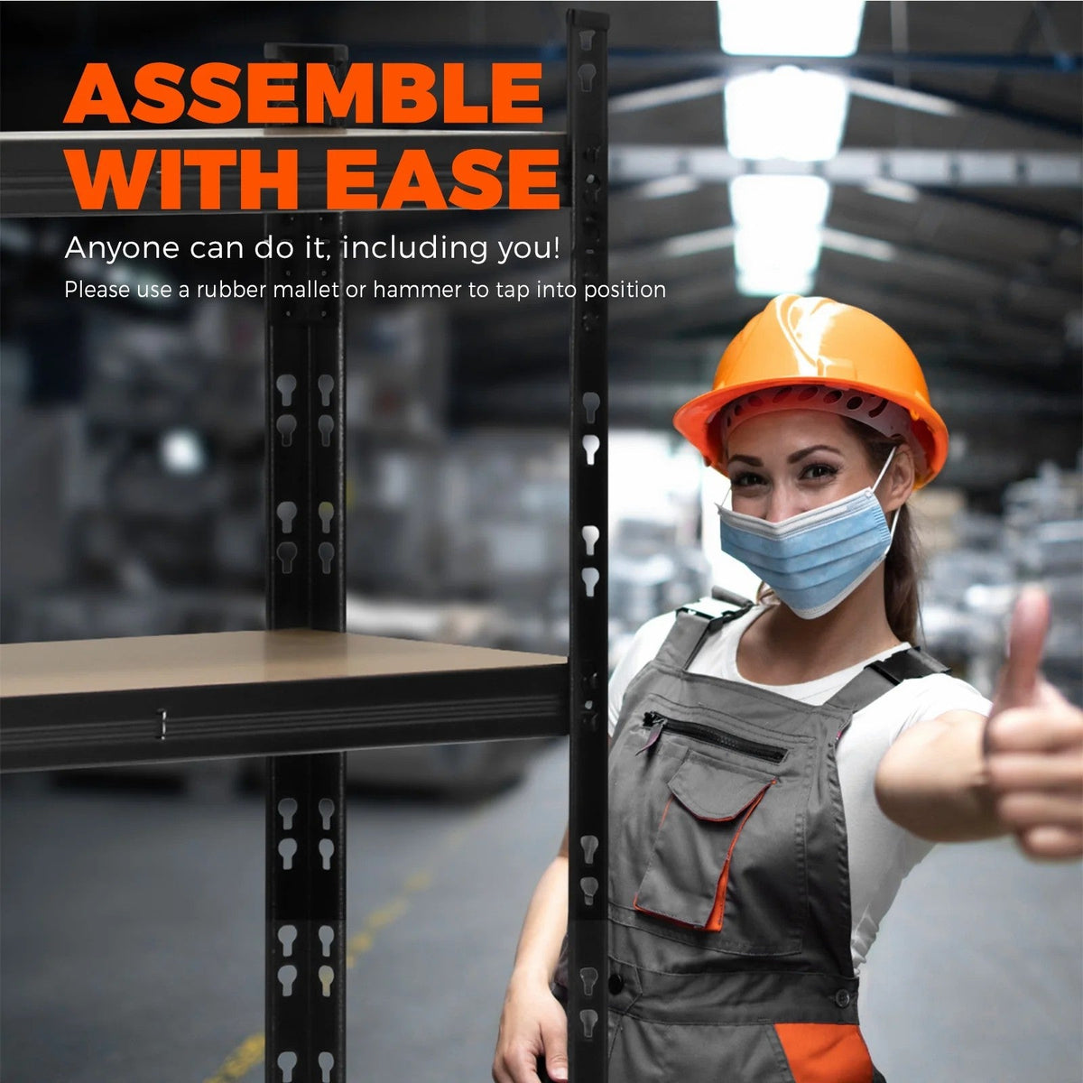 WR-A2-S3-BK Sharptoo Warehouse Storage Shelf Steel Frame 1.8x1.2m