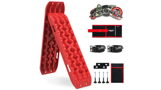 AU-XBRT006 X-BULL 2PCS Recovery Tracks Snow Tracks Mud tracks 4WD With 4PC mounting bolts Red