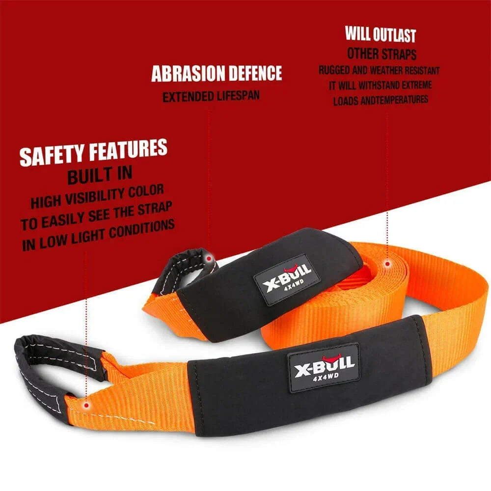 AUEB-XBRK011 X-Bull 11 Piece 4WD Off Road Snatch Strap Winch Recovery Kit