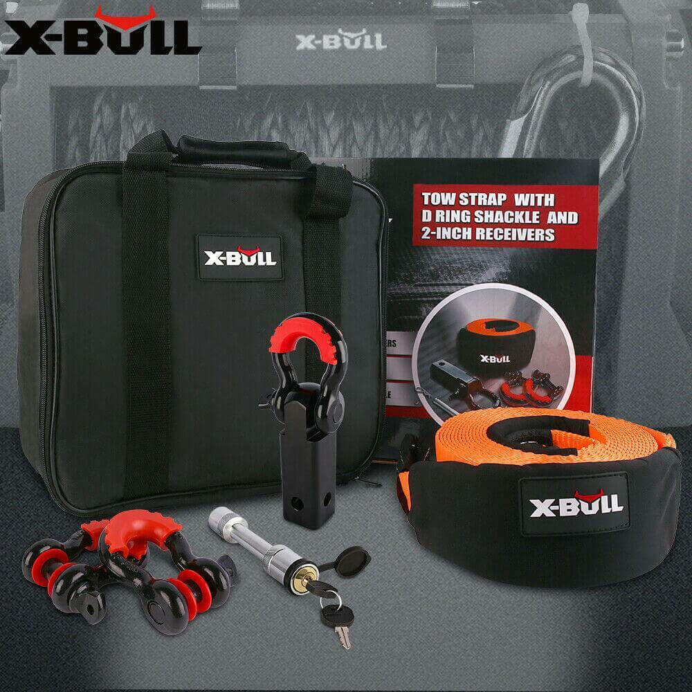 AUEB-XBRK011 X-Bull 11 Piece 4WD Off Road Snatch Strap Winch Recovery Kit