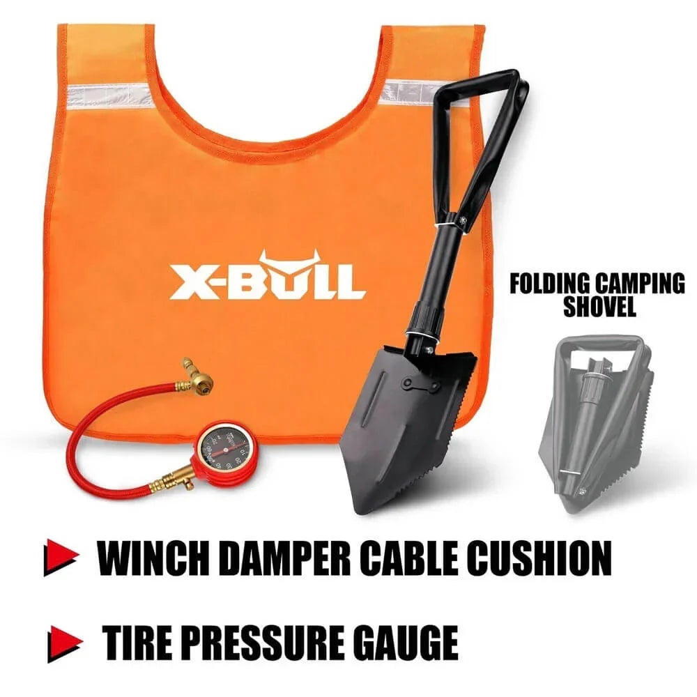 AUEB-XBRK011 X-Bull 11 Piece 4WD Off Road Snatch Strap Winch Recovery Kit