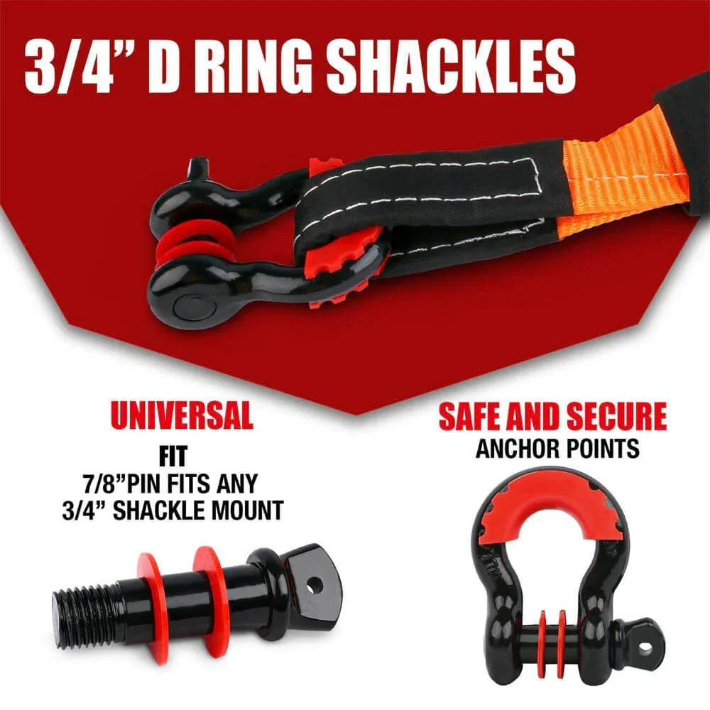 AUEB-XBRK011 X-Bull 11 Piece 4WD Off Road Snatch Strap Winch Recovery Kit