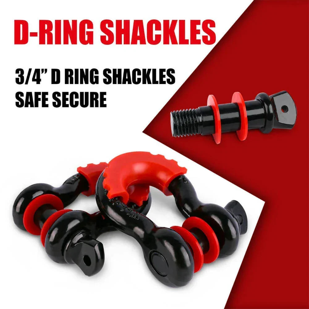 AUEB-XBRK011 X-Bull 11 Piece 4WD Off Road Snatch Strap Winch Recovery Kit