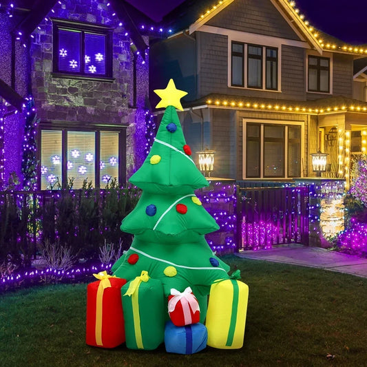 XMAS-INF-TREE-150Tinseltown Christmas Inflatable Tree Gifts 1.5M Xmas Decorations LED Lights Outdoor