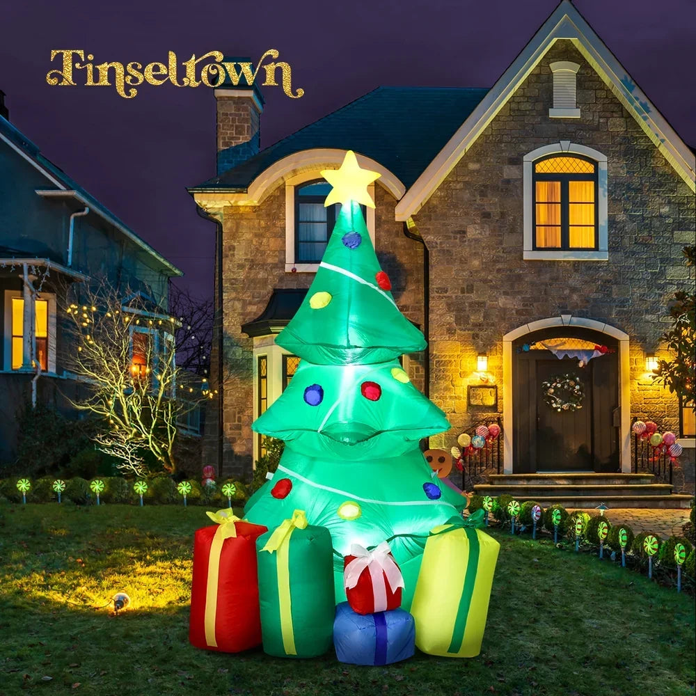 XMAS-INF-TREE-150Tinseltown Christmas Inflatable Tree Gifts 1.5M Xmas Decorations LED Lights Outdoor